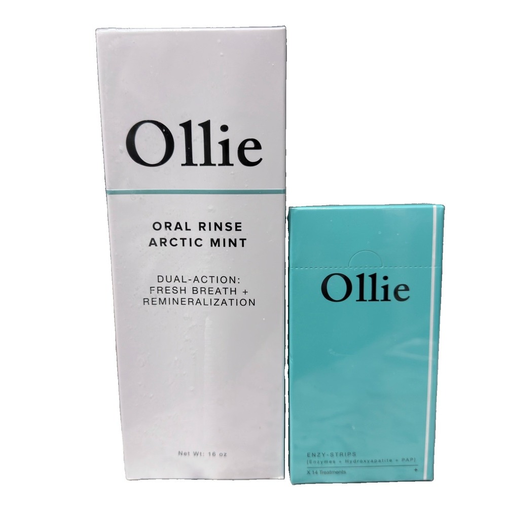 Ollie Arctic Mint Mouthwash 3% Hydroxyapatite Alcohol-Free Plus Enzy-Strips